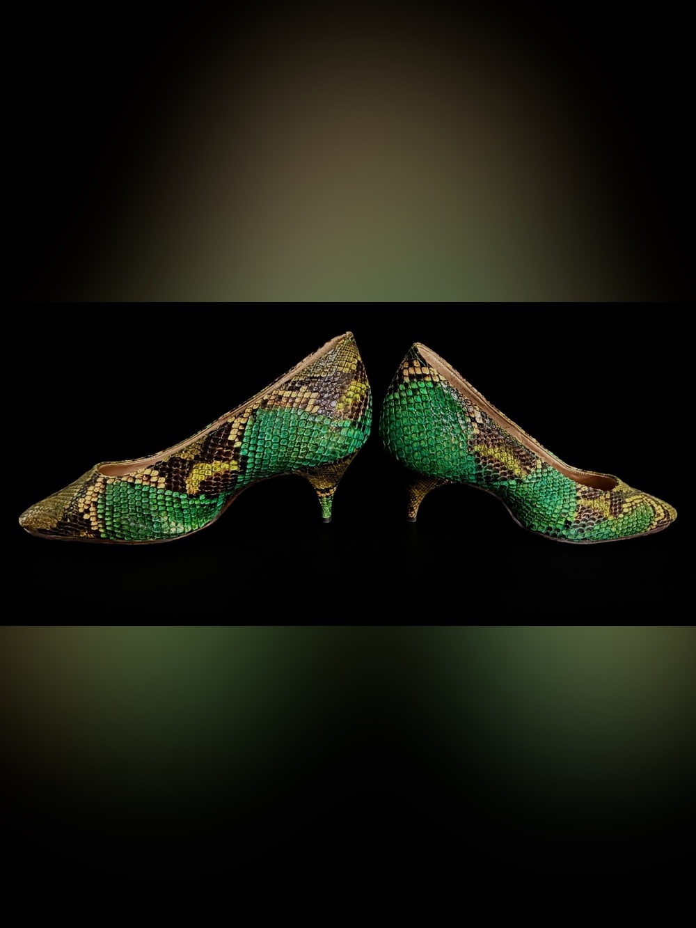 Rare Vintage Palter DeLiso New York Genuine Python Snakeskin Pumps 7.5 AAAA